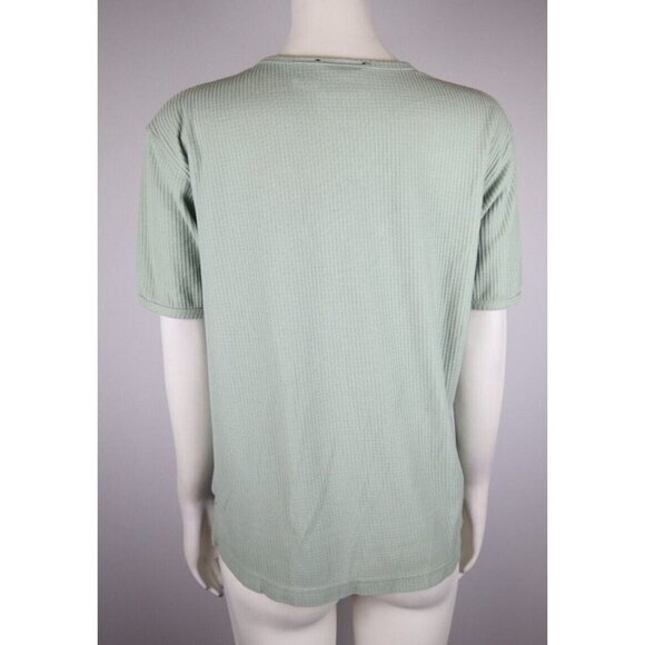 RENEE M SPORT - WOMEN'S GREEN SHORT SLEEVE APPLIQUE PATCHWORK T-SHIRT - SIZE PS - Picture 7 of 8